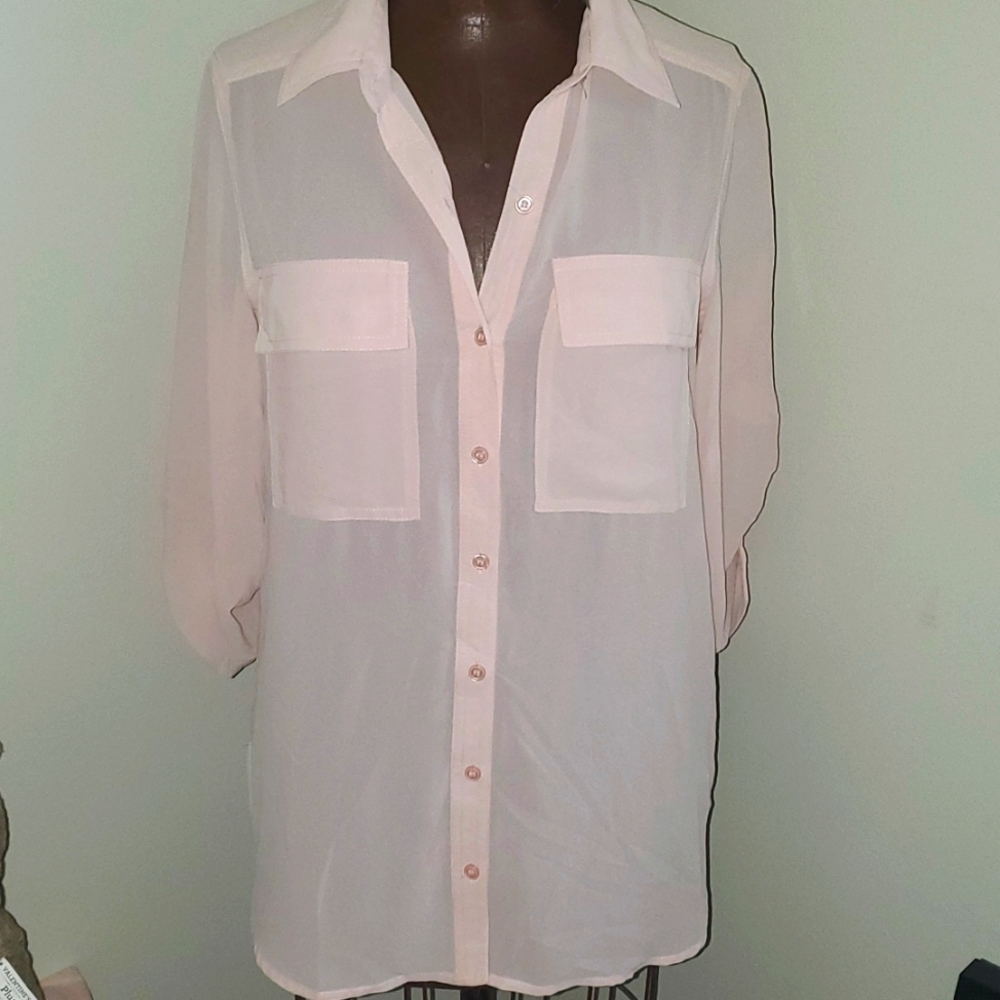 Women's blush sheer blouse